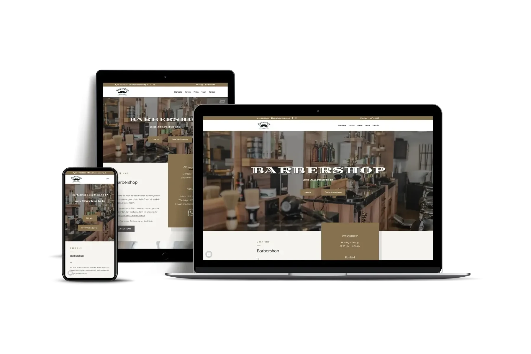 Website des Barbershop Hip