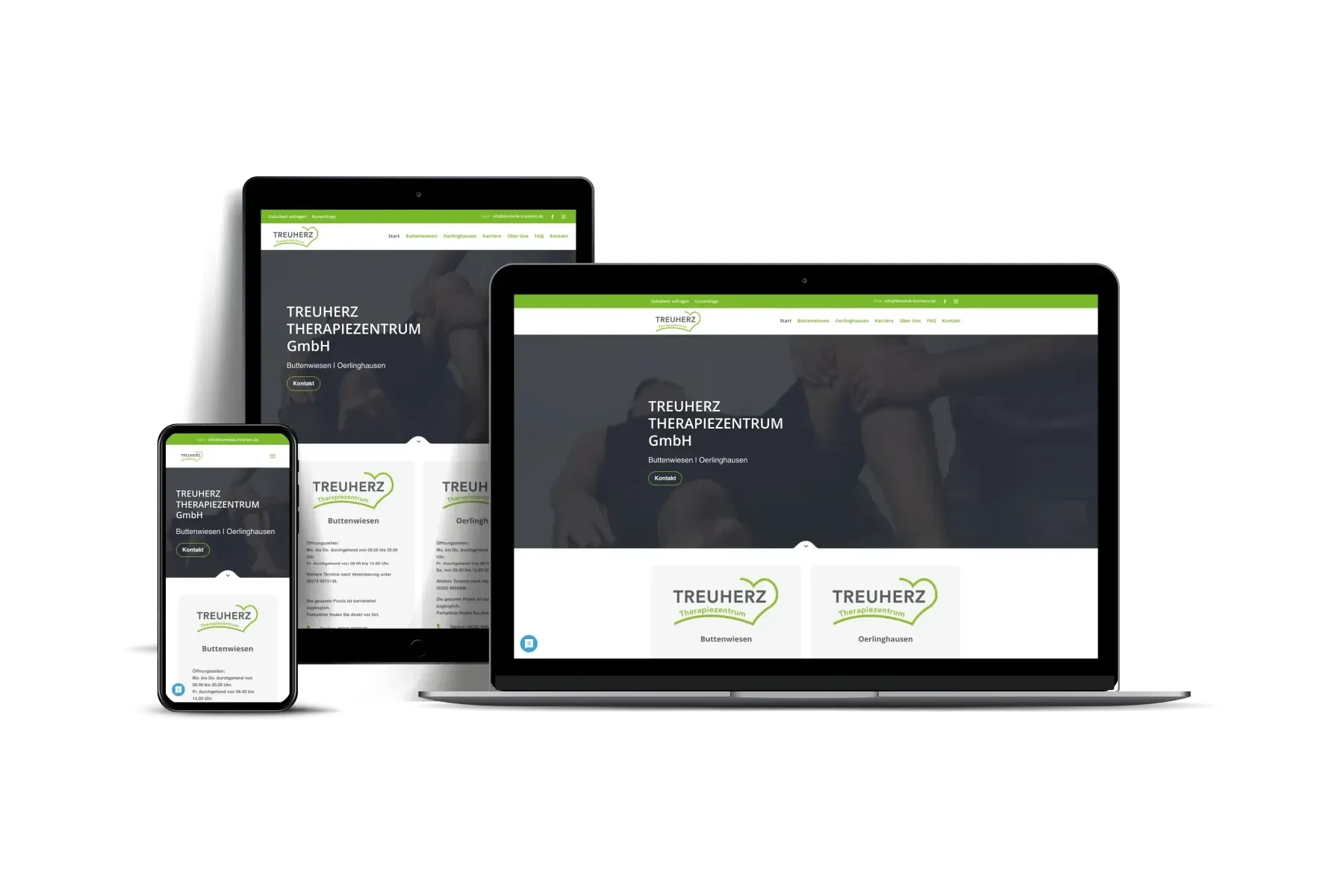 Website des Treuherz Therapiezentrums