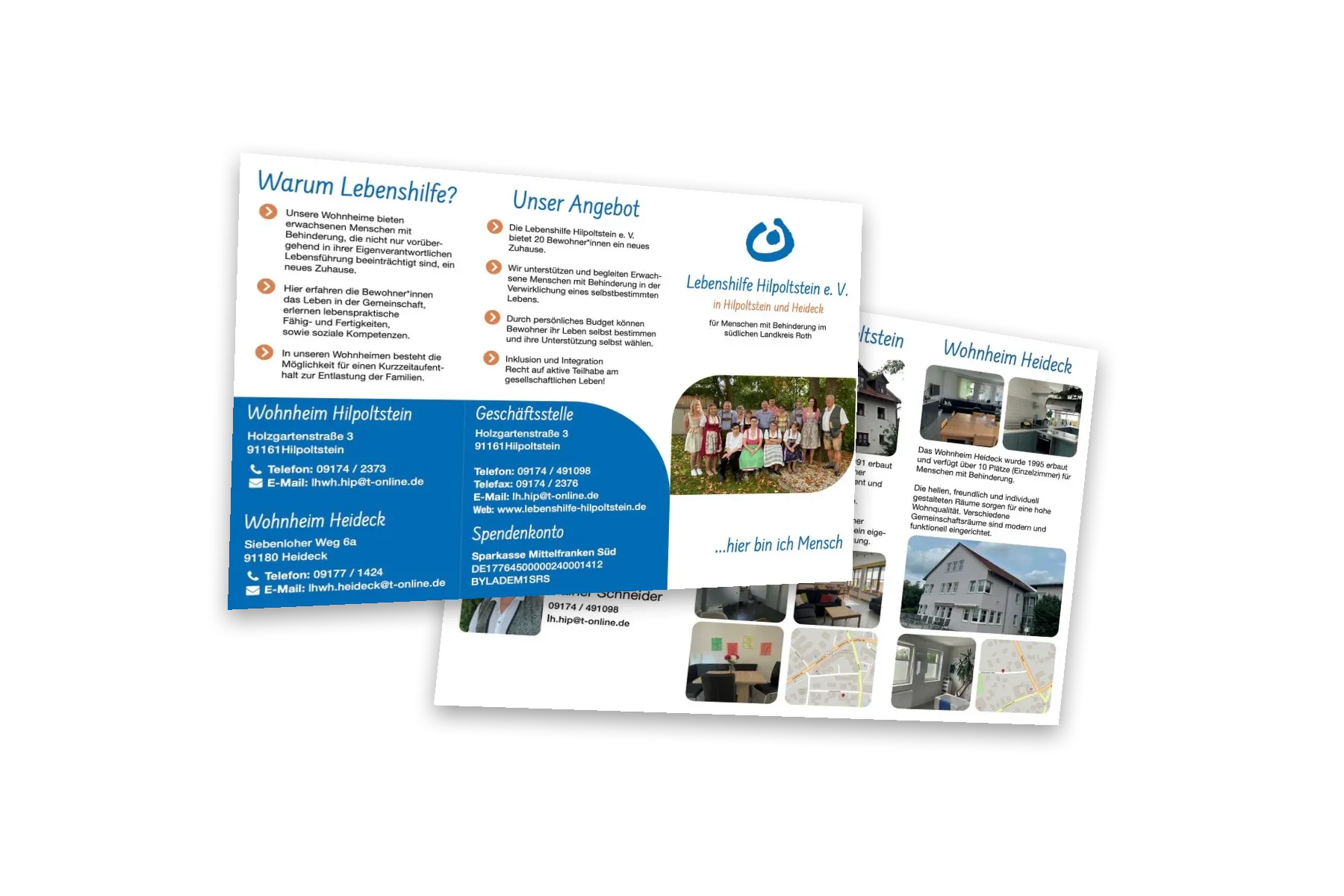 Flyer der Lebenshilfe Hilpoltstein, beide Seiten