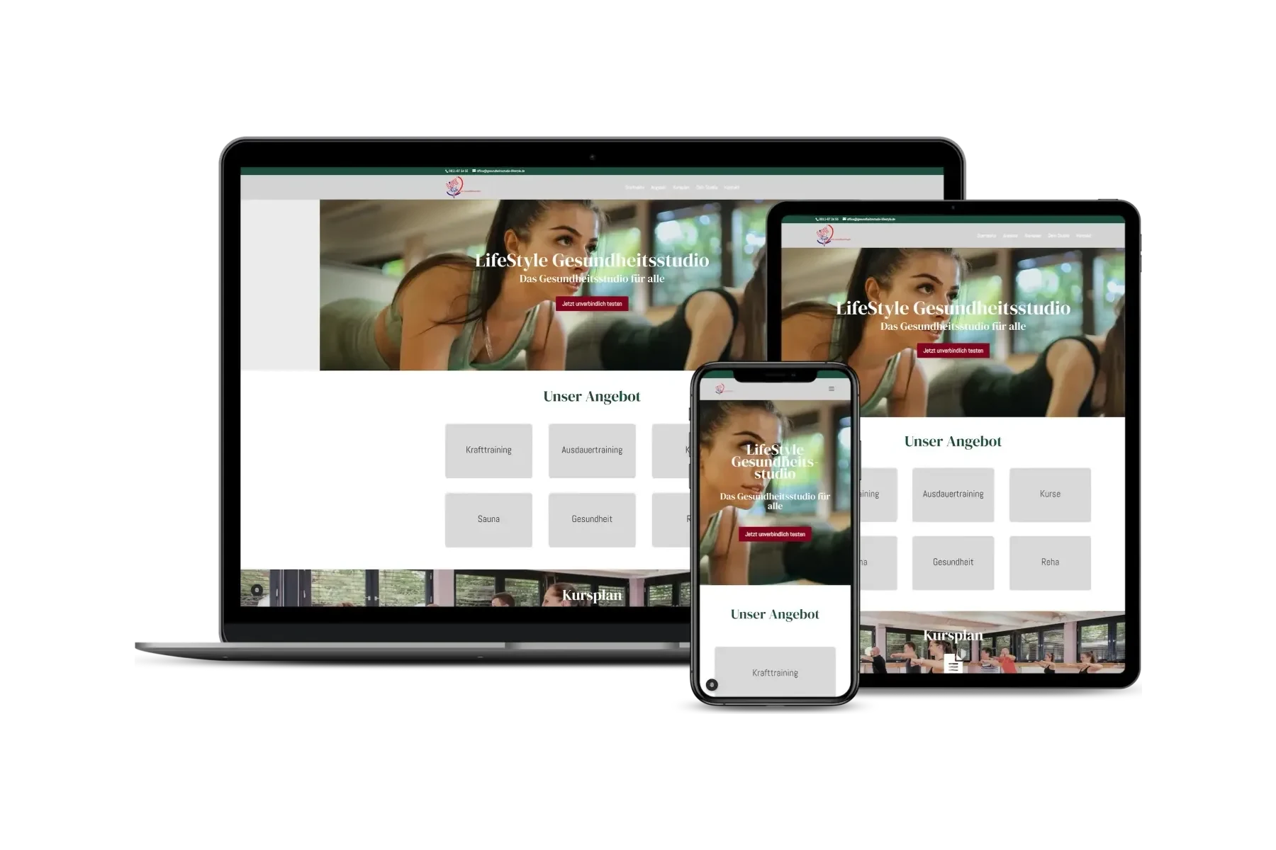Website des LifeStyle Gesundheitsstudios