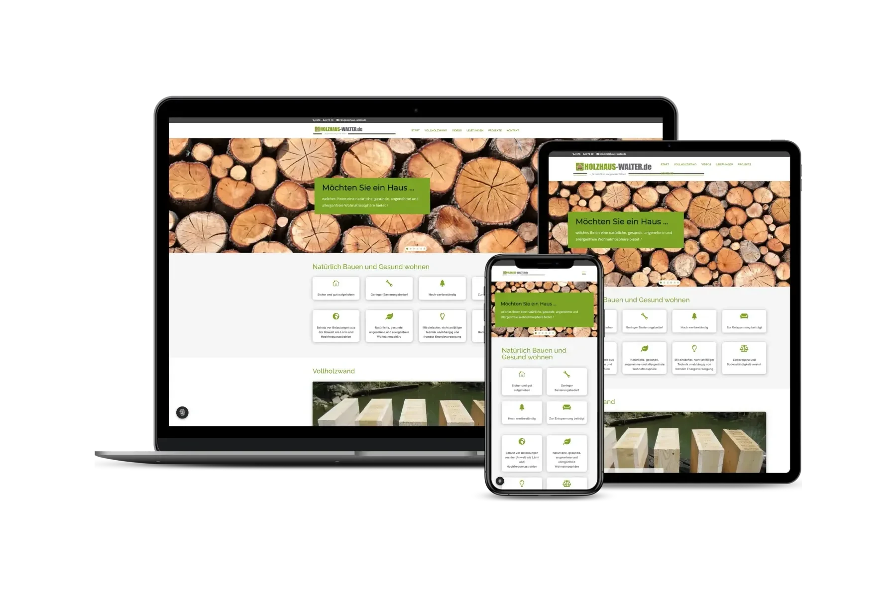 Website von Holzhaus Walter
