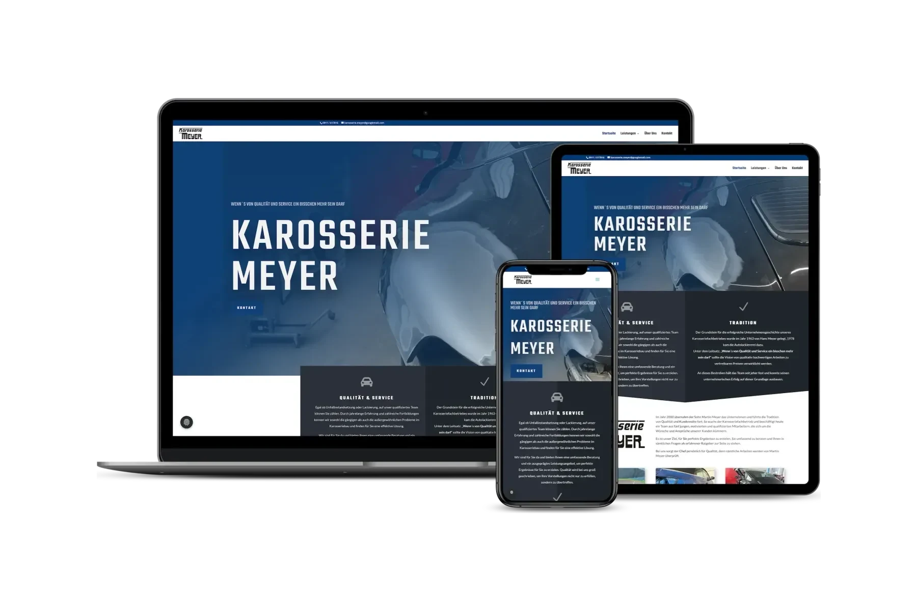Website eines Karosseriebaubetriebs in Nürnberg