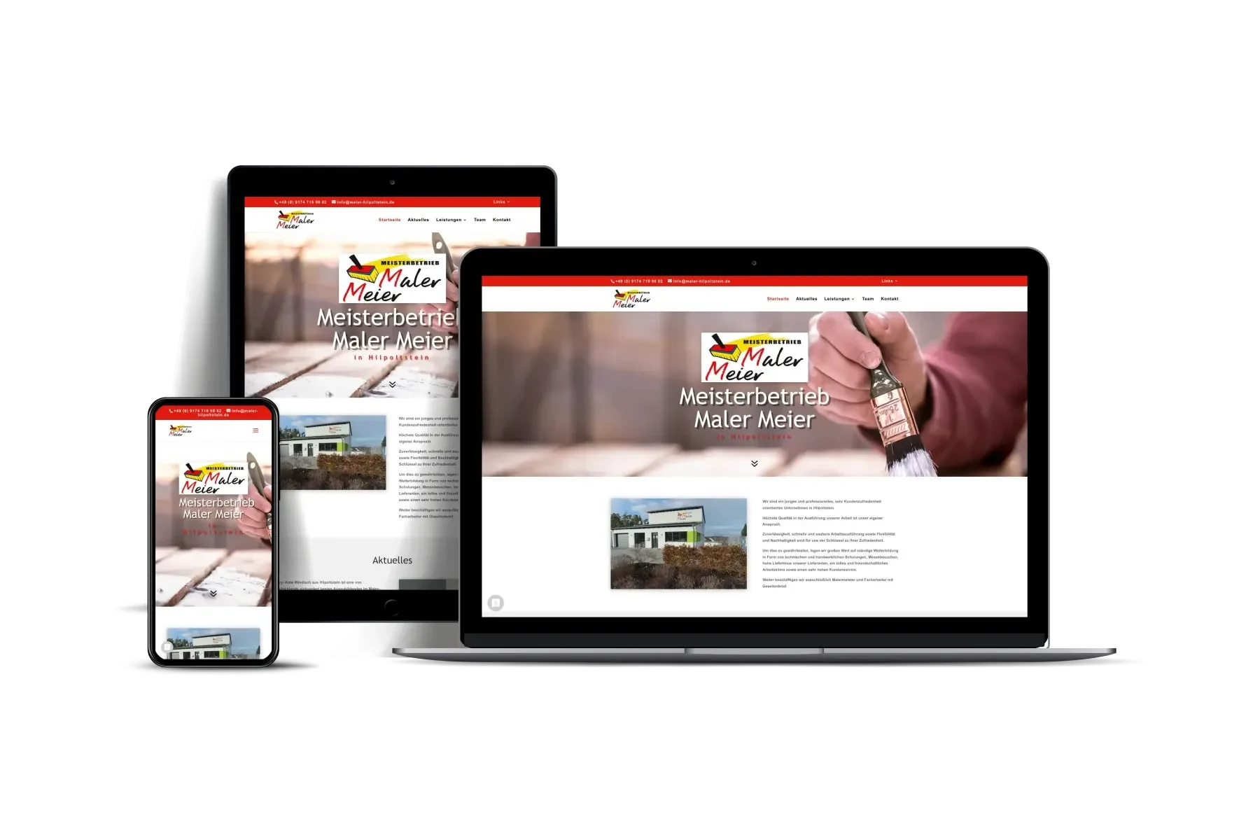 Website des Malerbetriebs Maler Meier in Hilpoltstein