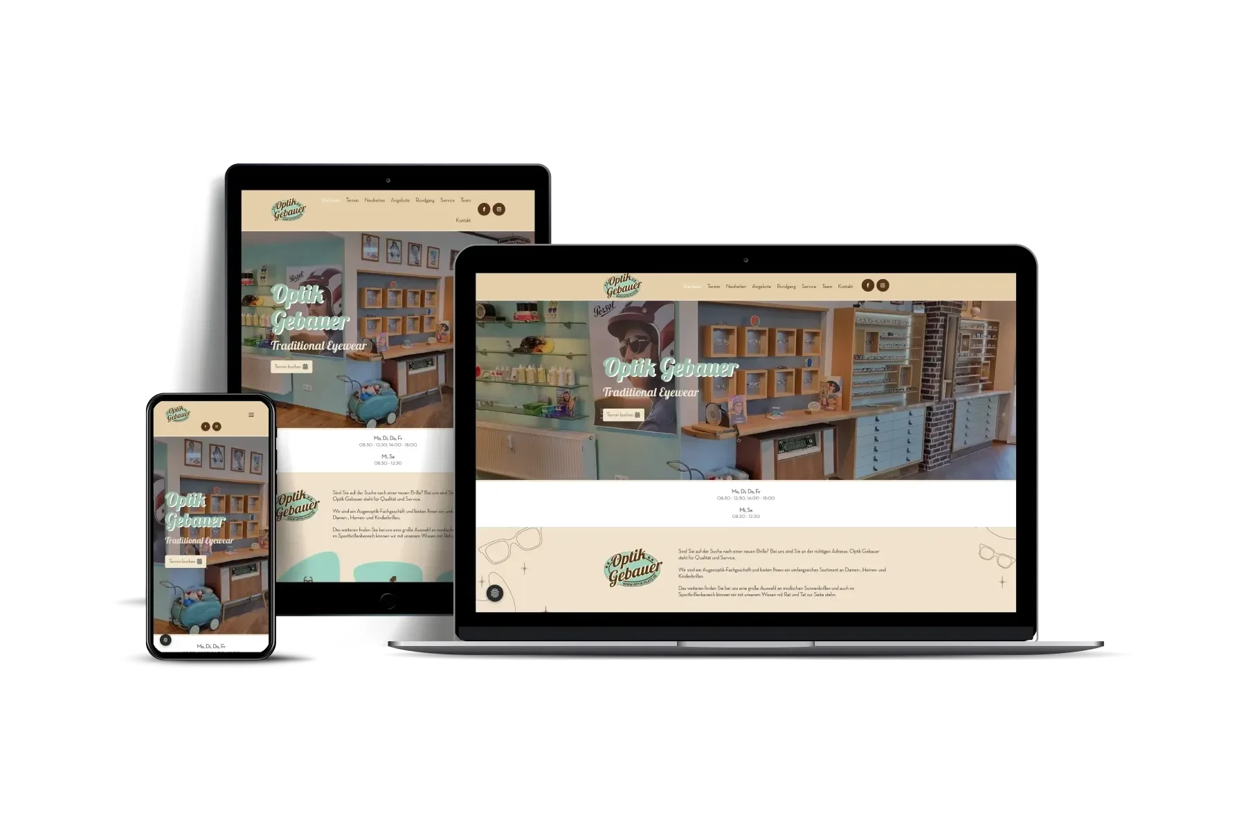 Website des Augenoptikers Optik Gebauer