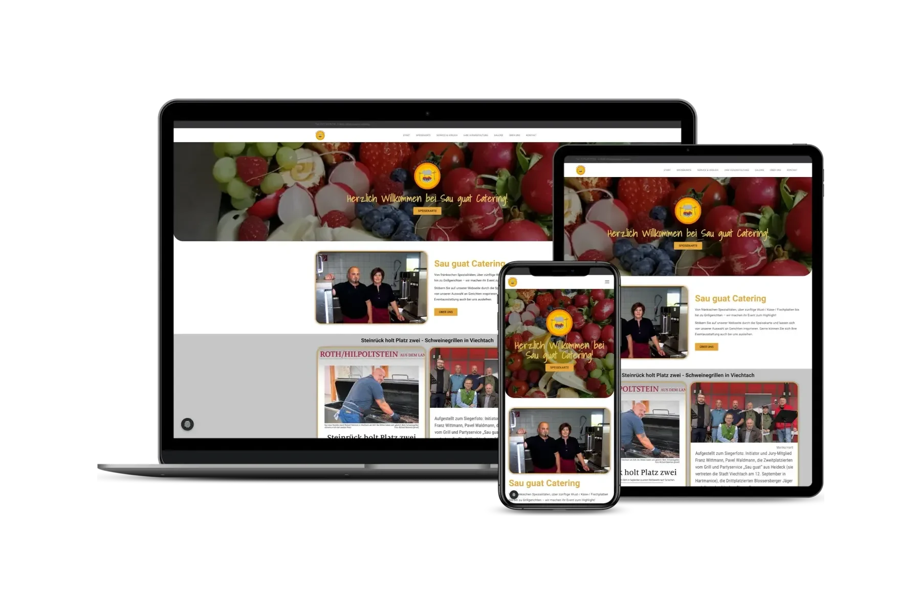 Website von Sau guat Catering aus Heideck, Grill- und Partyservice