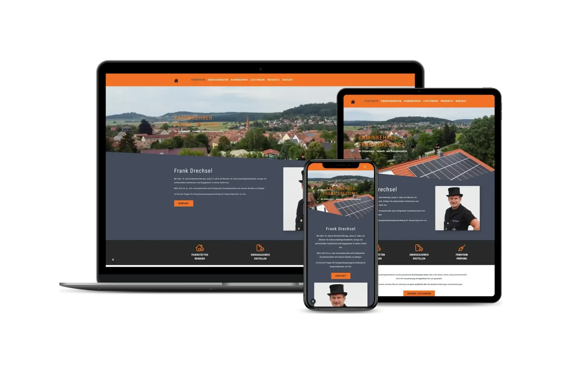 Website des Kaminkehrers Frank Drechsel