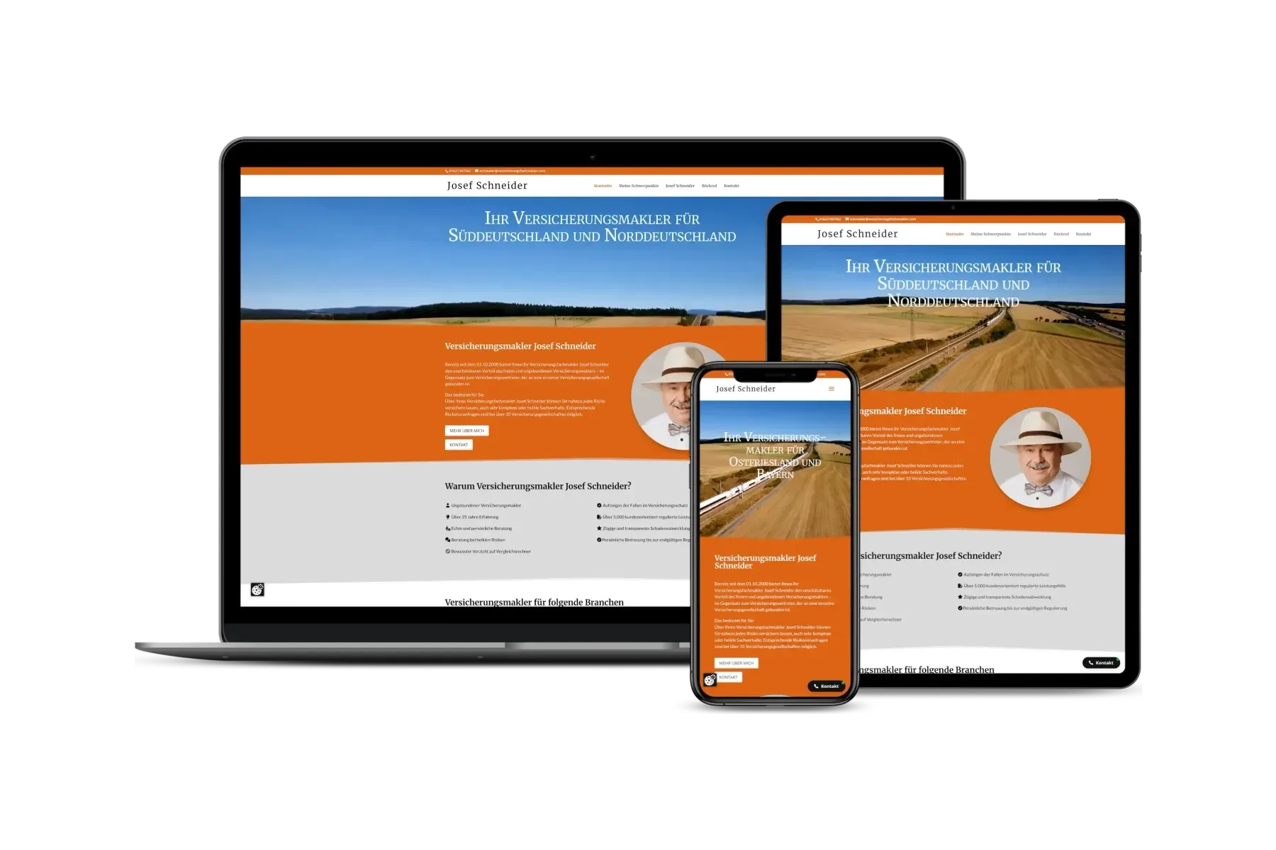 Website eines Versicherungsfachmaklers