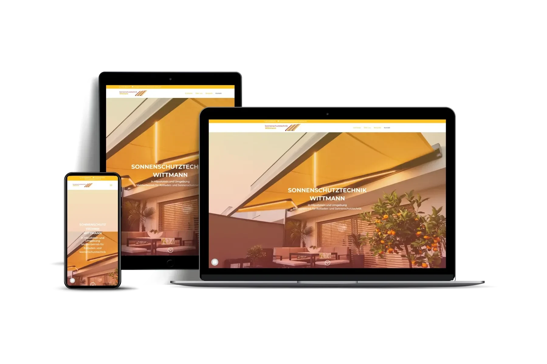 Website der Sonnenschutztechnik Wittmann in Hilpoltstein
