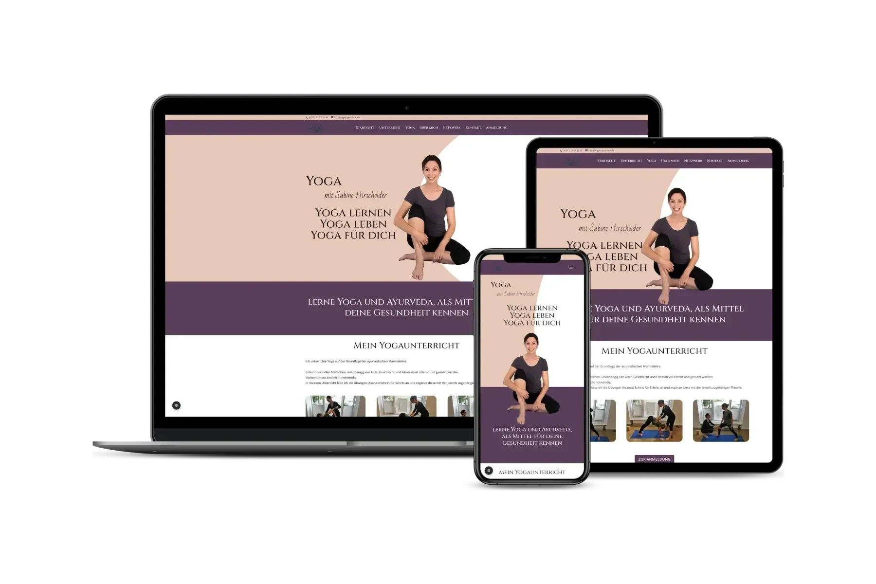 Website von Yoga mit Sabine Hirscheider